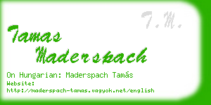 tamas maderspach business card